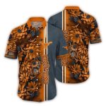 Texas Longhorns Flower Stripe Hook 'Em Horns Hawaiian Shirt