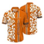 Texas Longhorns Flower Stripe White And Orange Hawaiian Shirt
