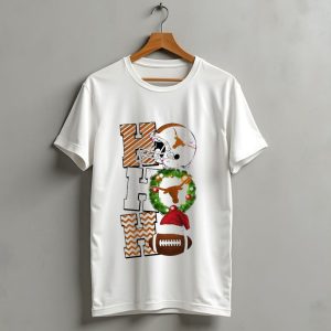 Texas Longhorns Football Christmas Helmet Wreath Santa Hat Game Day T Shirt