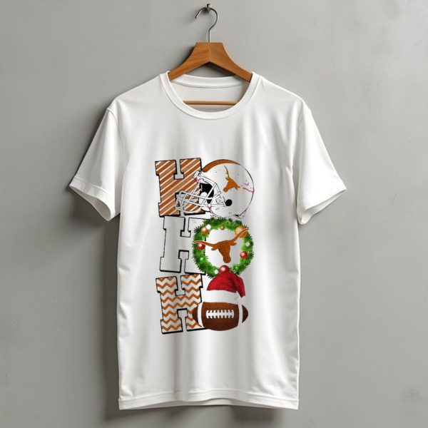 Texas Longhorns Football Christmas Helmet Wreath Santa Hat Game Day T Shirt 1 t shirt 1