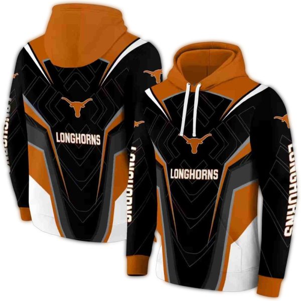 Texas Longhorns Futuristic Pattern AOP Hoodie 1