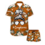 Texas Longhorns Girl Messy Bun Hawaiian Shirt