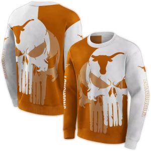 Texas Longhorns Graphic Punisher All Over Print Sweatshirt