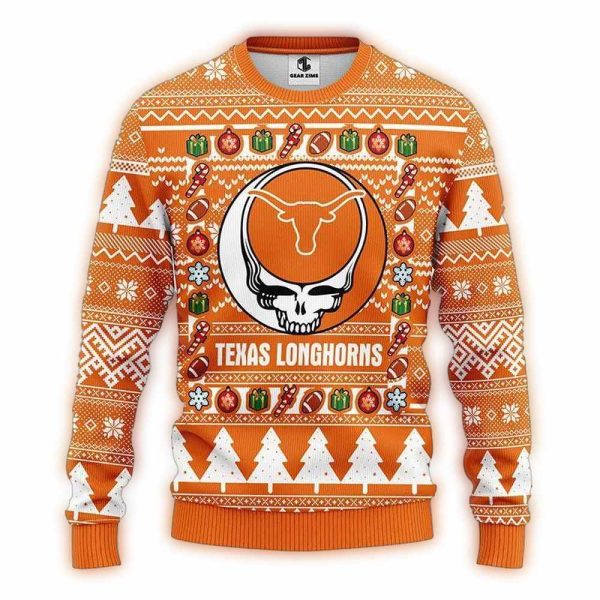 Texas Longhorns Grateful Dead Ugly Sweater 1