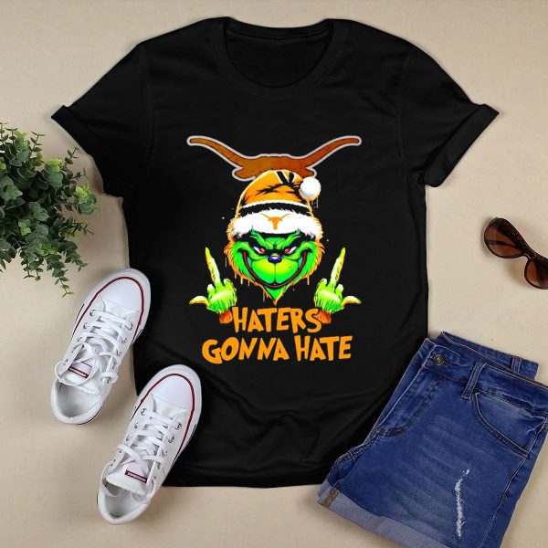 Texas Longhorns Grinch Haters Gonna Hate Christmas T Shirt Style 1 Black 1