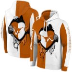 Texas Longhorns Heartbeat Graphic All Over Print Hoodie