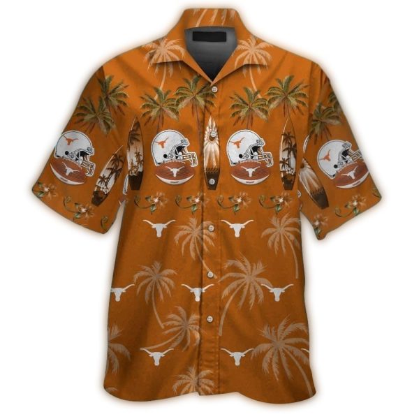 Texas Longhorns Helmet Surf Ball And Floral Coconut Hawaiian Shirt 1