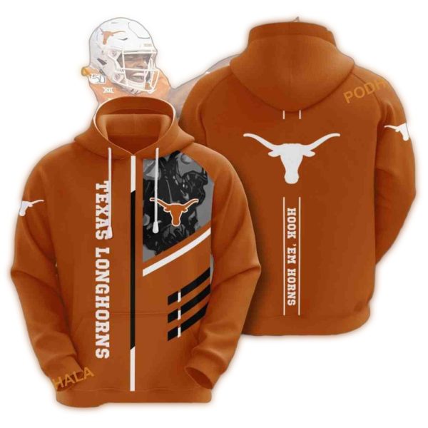 Texas Longhorns Hook Em Horns AOP Hoodie 1