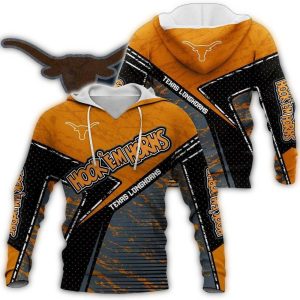 Texas Longhorns Hook 'Em Horns Distressed All Over Print Hoodie