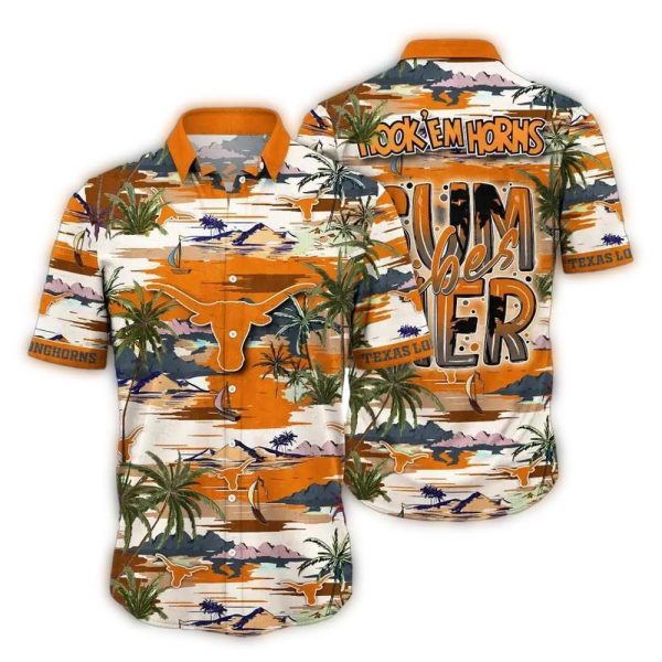 Texas Longhorns Hook Em Horns Summer Vibes Hawaiian Shirt 1