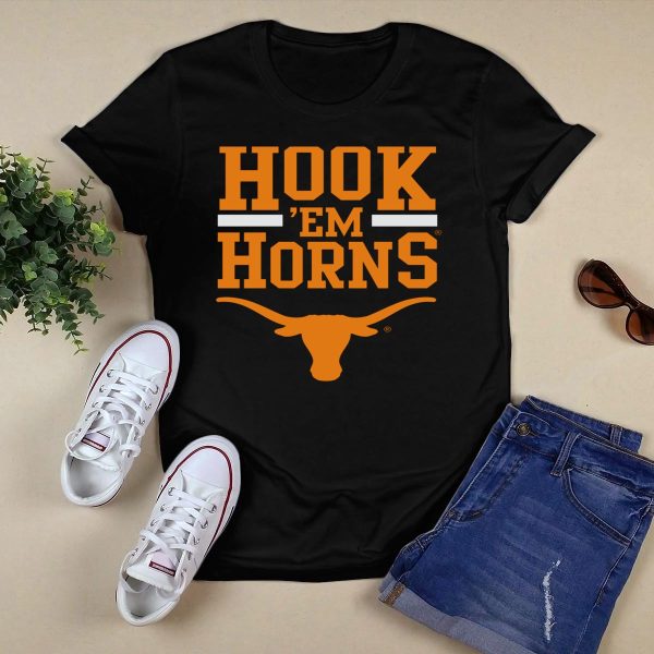 Texas Longhorns Hook Em Horns T Shirt Style 1 Black 1