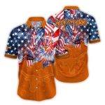 Texas Longhorns Hook 'Em Horns And Flag Us For 4Th Of July Hawaiian Shirt