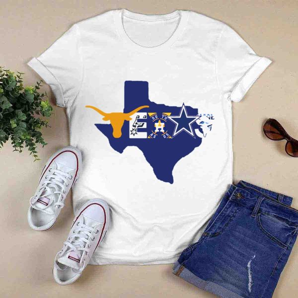 Texas Longhorns Houston Astros Dallas Cowboys Spurs Icons T Shirt 1 0