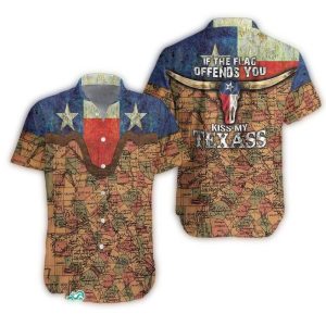 Texas Longhorns If The Flag Offends You Kiss My Texass Hawaiian Shirt
