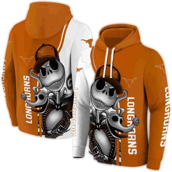 Texas Longhorns Jack Skellington AOP Hoodie 1
