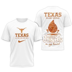 Texas Longhorns Jesus In My Heart All Over Print T Shirt