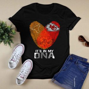 Texas Longhorns Kansas City Chiefs It's In My Dna Fingerprint Heart T-Shirt