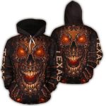 Texas Longhorns Kings Skull Art All Over Print Hoodie