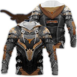 Texas Longhorns Knights Templar Armor All Over Print Hoodie
