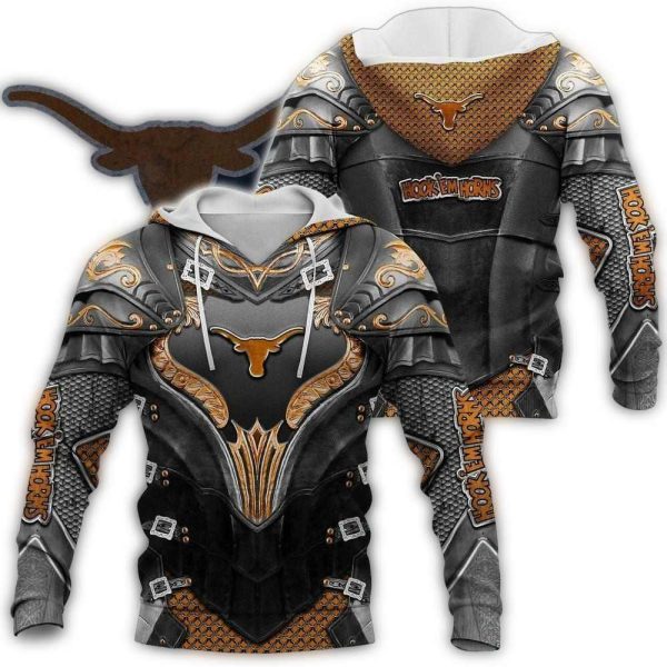 Texas Longhorns Knights Templar Armor AOP Hoodie 1