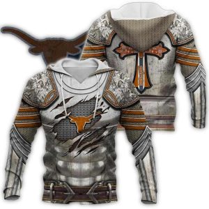 Texas Longhorns Knights Templar Armor Claw All Over Print Hoodie