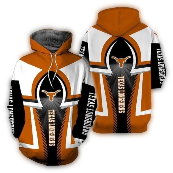 Texas Longhorns Logo Football AOP Hoodie 1