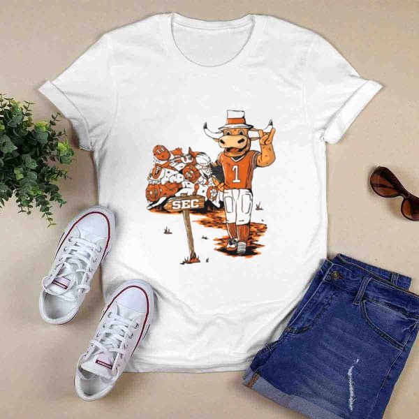 Texas Longhorns Mascot Celebrating SEC Victory T Shirt 1 0