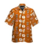 Texas Longhorns Mascot Floral Flower Leafs Pattern Hawaiian Shirt