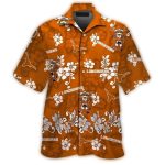 Texas Longhorns Mascot Floral Flower Pattern Hawaiian Shirt