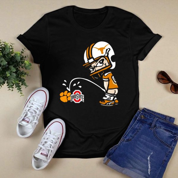 Texas Longhorns Mascot Football Rivalry Cartoon Ohio State LogoT Shirt Style 1 Black 1