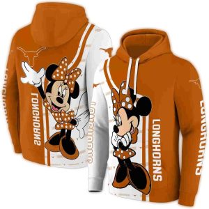 Texas Longhorns Minnie Mouse All Over Print Hoodie