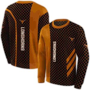 Texas Longhorns Monogram Pattern All Over Print Sweatshirt