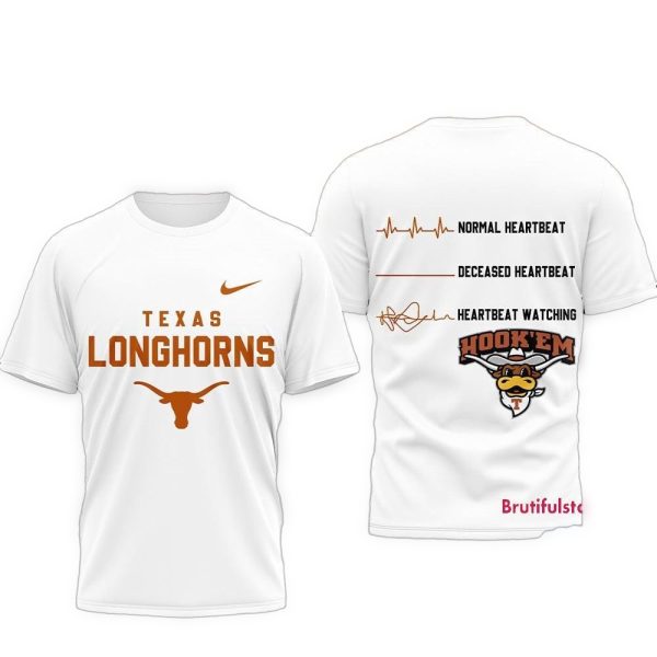 Texas Longhorns NCAA Heartbeat Unisex 3D Shirt 1