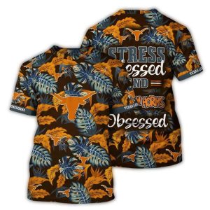 Texas Longhorns Orange Stress Blessed All Over Print T Shirt