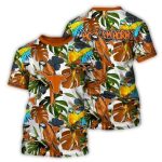 Texas Longhorns Parrot Leafs Art All Over Print T Shirt