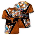 Texas Longhorns Pineapple And Floral Leafs Pattern All Over Print T Shirt