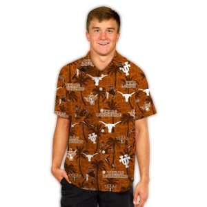 Texas Longhorns Players And Coconut Tropical Hawaiian Shirt