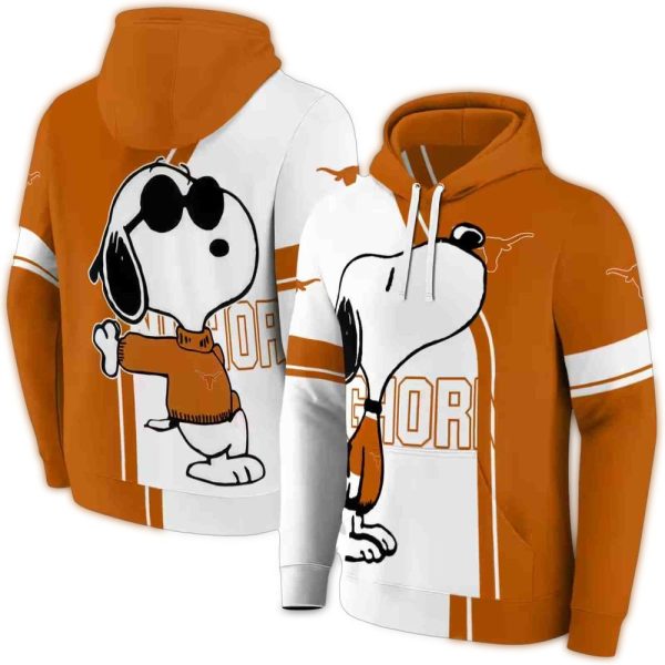 Texas Longhorns Playful Snoopy AOP Hoodie 1