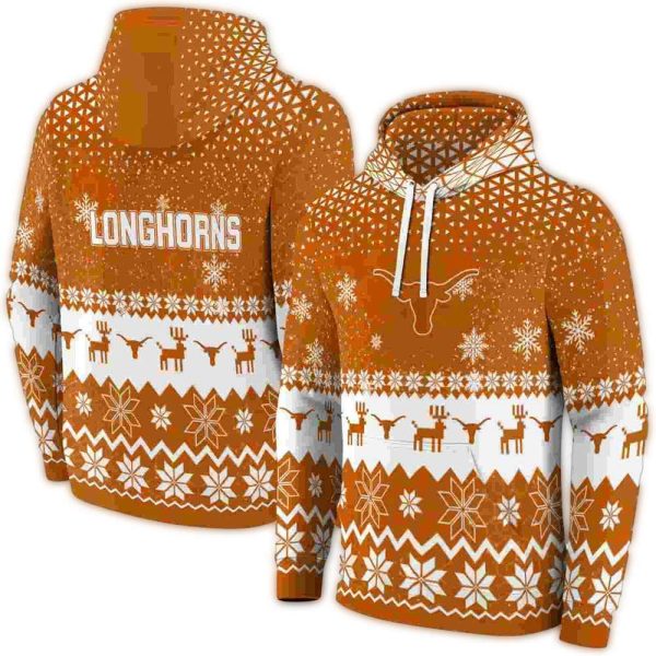 Texas Longhorns Reindeer Motif AOP Hoodie 1