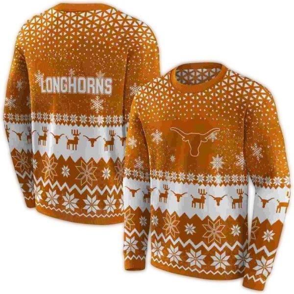 Texas Longhorns Reindeer Motif AOP Sweatshirt 1