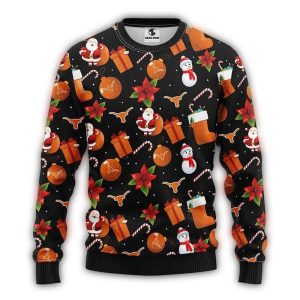 Texas Longhorns Santa Claus Snowman Ugly Sweater