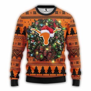 Texas Longhorns Santa Hat Christmas Ugly Sweater
