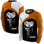 Texas Longhorns Skull Punisher All Over Print Sweatshirt
