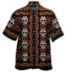 Texas Longhorns Skull Sugar Floral Pattern Hawaiian Shirt