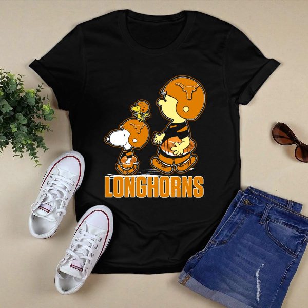 Texas Longhorns Snpfootball Peanuts Football Players T Shirt Style 1 Black 1