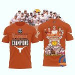 Texas Longhorns Softball Womens College World Series 2025 Champions Team Graphic All Over Print T Shirt