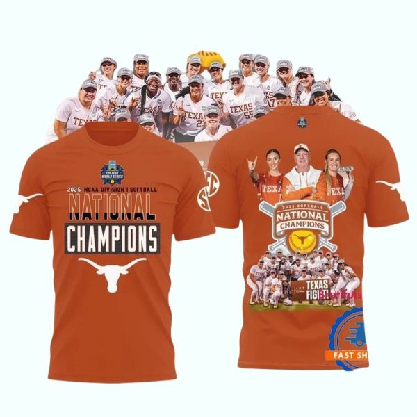 Texas Longhorns Softball Womens College World Series 2025 AOP T Shirt