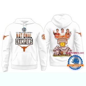 Texas Longhorns Softball Womens College World Series 2025 Champions White All Over Print Hoodie