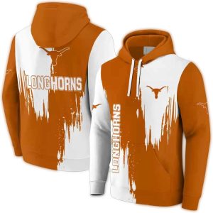 Texas Longhorns Splatter Effect All Over Print Hoodie