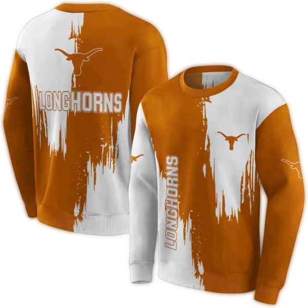 Texas Longhorns Splatter Effect AOP Sweatshirt 1